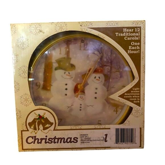 Feldstein & Associates, Inc. Snow Family Clock 12 Traditional Carols Every Hour - Picture 1 of 6
